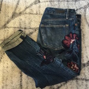 Abercrombie & Fitch Embroidered Girlfriend Jeans